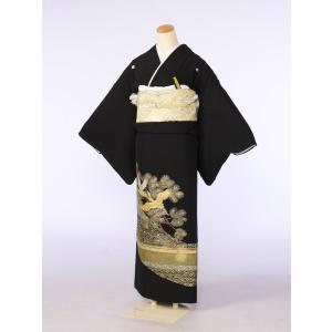 留袖レンタルフルセット 78A024 Lサイズ 150cm〜160cm 13号〜17号 68cm 黒留袖 結婚式 母親 和服 列席 親族 留袖 送料無料