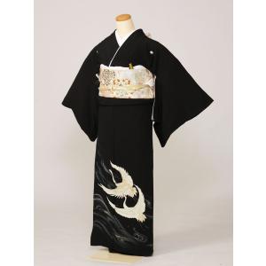 留袖レンタルフルセット 74A224 140ｃｍ〜150ｃｍ　11号 Mサイズ 黒留袖 結婚式 母親 和服 列席 親族 留袖 送料無料