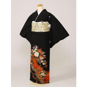 留袖レンタルフルセット 8K183 Lサイズ 145cm〜155cm 13号〜17号 黒留袖 結婚式 母親 和服 列席 親族 留袖 送料無料