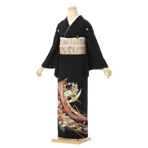 黒留袖|Mサイズ|150〜159cm|7〜13号|正絹|黒留袖フルセット| 黒留袖