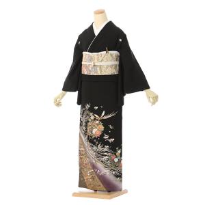 ワイドサイズ 正倉院文様 鳳凰 金彩刺繍柄の黒留袖フルセット(黒)| 黒