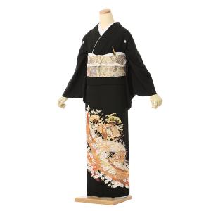 黒留袖|Mサイズ|155〜156cm|7〜13号|正絹|黒留袖フルセット| 黒留袖 4A1170