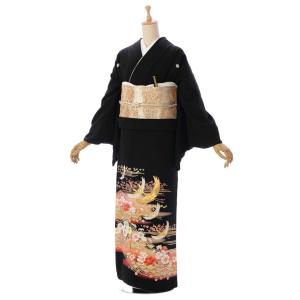 ワイドサイズ 正倉院文様 鳳凰 金彩刺繍柄の黒留袖フルセット(黒)| 黒