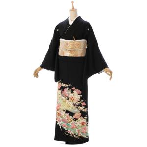 留袖レンタルフルセット 正絹 MT-006 Ｍサイズ 黒留袖 レンタル 結婚式 母親 和服 列席 親族 留袖 伯母 留袖 送料無料 結婚式 正装 和服