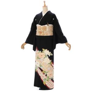 留袖レンタルフルセット 正絹 MT-033 Ｍサイズ 黒留袖 レンタル 結婚式 母親 和服 列席 親族 留袖 伯母 留袖 送料無料 結婚式 正装 和服