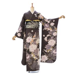 振袖レンタル 2月〜12月 160〜170cm 濃グレー地 結婚式 成人式 結納 卒業式 振袖 貸衣装 振り袖 6s642｜e-きものレンタル Yahoo!店