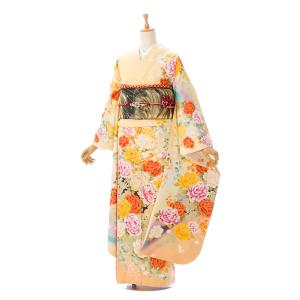 総絞り|正絹|158〜167cm|着物レンタル|振袖フルセット(ピンク系)|普通