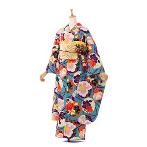 総絞り|正絹|158〜167cm|着物レンタル|振袖フルセット(ピンク系)|普通