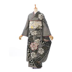 【レンタル】成人式|正絹|総絞り|着物レンタル|153〜165cm|振袖フルセット(黒系)|普通サイズ【1月】 4S453｜e-kimono-rental