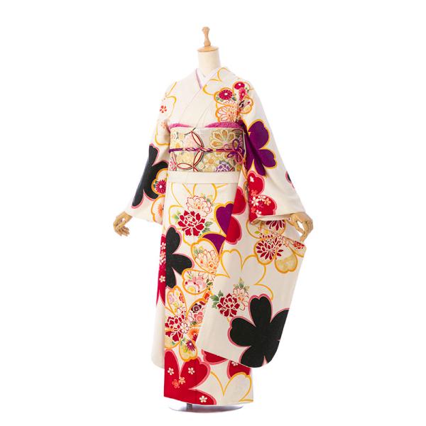 【2〜12月】正絹振袖|着物レンタル|裄長|158〜167cm|振袖フルセット(白系)|普通サイズ ...