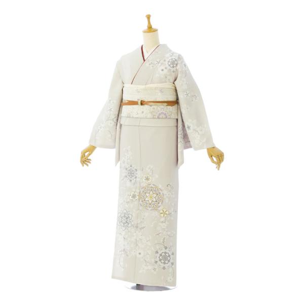 レンタル着物|訪問着|13〜19号|Lサイズ|158〜168cm|訪問着フルセット(グレー系)|訪問...