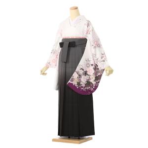 卒業袴 レンタル 162〜165cm 卒業式 袴 白 桜 京都  普通サイズ 先生用 R1210_E-H051-26-2｜e-kimono-rental