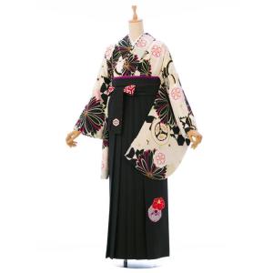 卒業式袴セット 153〜158cm JAPAN STYLE×中村里砂(ブラック系)|卒業袴レンタル(普通サイズ) HAGC05D（24）｜e-kimono-rental