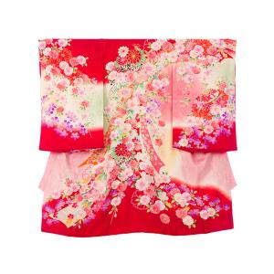 e-5n101 ぼかし地 金駒刺繍〔産着レンタル〕着物レンタル