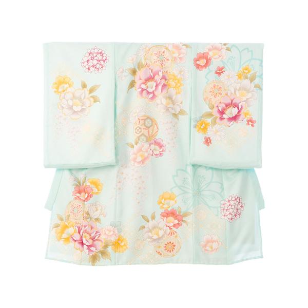 お宮参り|夏用|単衣|女児産着|着物レンタル|お宮参り着物フルセットレンタル(水色系)|女の子 HA...