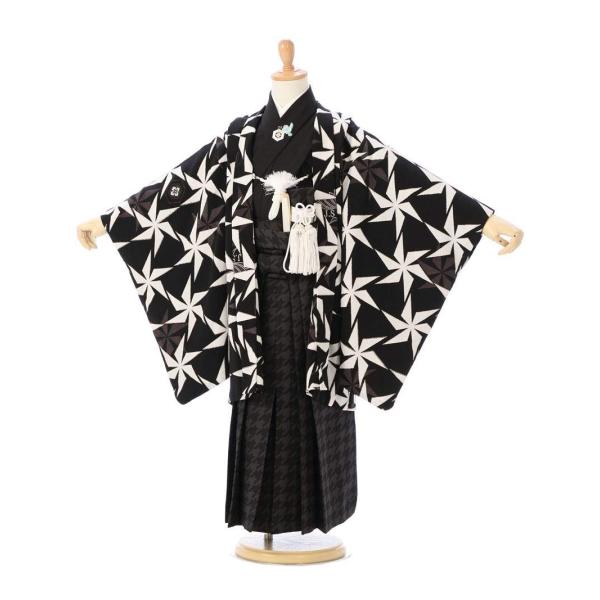 JAPAN STYLE｜七五三着物レンタルフルセット（ブラック系 ）｜男の子(五歳）