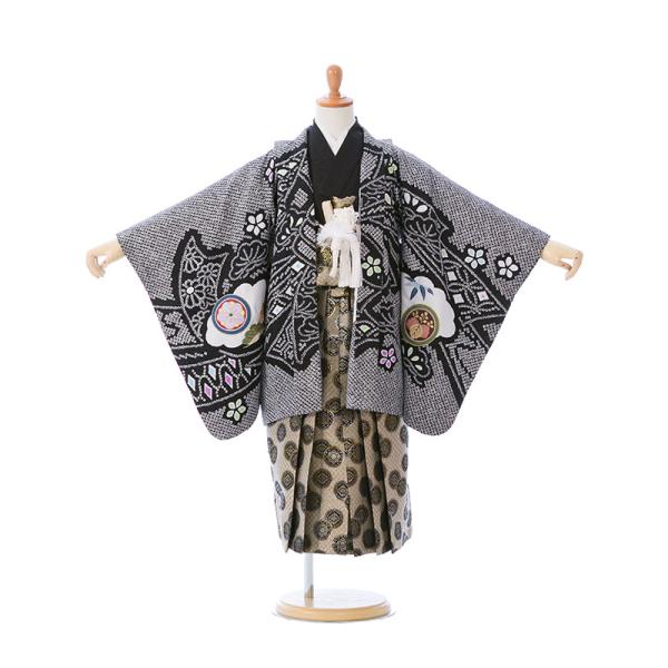 【七五三レンタル】ブランド 花うさぎ 飛翔鷹 七五三 着物 貸衣装 5歳 羽織袴レンタル 5-827