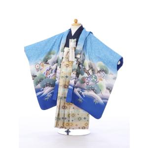 七五三 5歳 男の子 着物レンタル 5才 753 男  105cm〜115cm 羽織袴セット  着付けマニュアル付｜ Ｅ-5-841