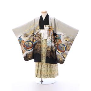 おりびと｜唐獅子牡丹柄の七五三着物レンタルフルセット（ベージュ系