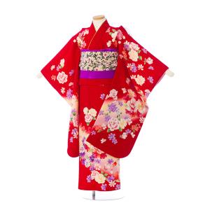 レンタル着物|7歳女の子|花うさぎ|110〜120cm|七五三着物レンタルフル