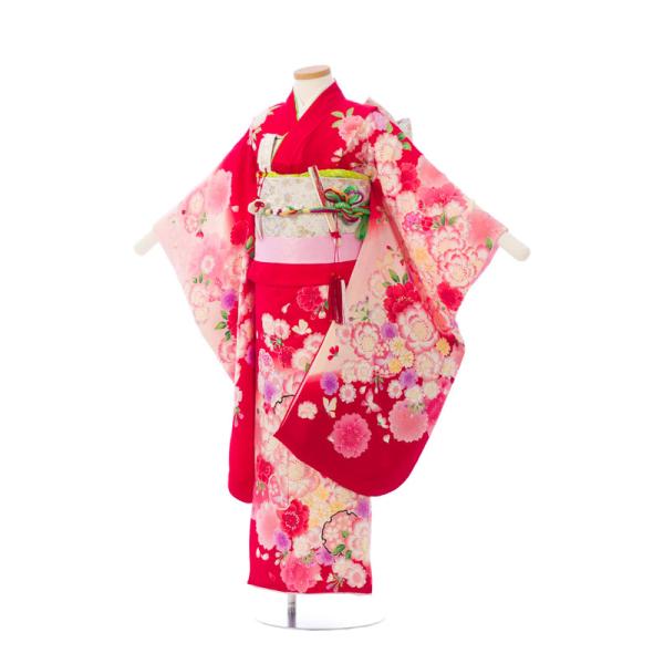 正絹|七五三 衣装レンタル|110〜120cm|七五三着物レンタルフルセット(赤系)|女の子(七歳)...