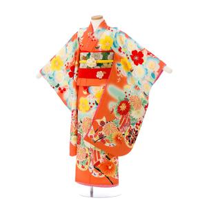 e-7-117 ピンク地 鹿の子 しぼり調 正絹 式部浪漫 7歳 女の子 七五三