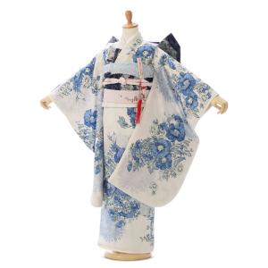 式部浪漫|絵羽|115〜125cm|七五三着物レンタルフルセット(ブルー系