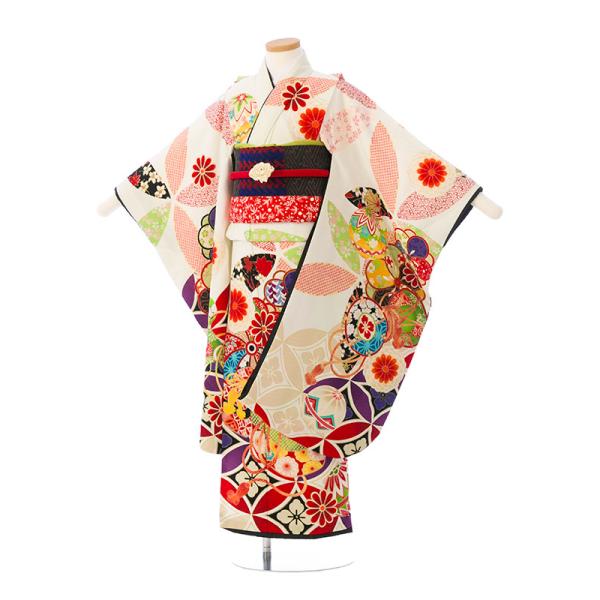 レンタル着物|7歳女の子|榛原|110〜120cm|七五三着物レンタルフルセット(白系)|女の子(七...