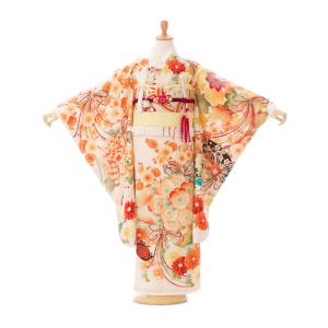 e-7-887 ブランド 花わらべ オレンジ-椿 七五三 7歳女の子 7歳 着物