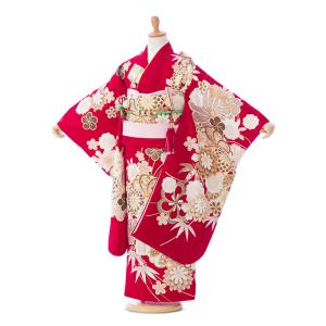 e-7-117 ピンク地 鹿の子 しぼり調 正絹 式部浪漫 7歳 女の子 七五三