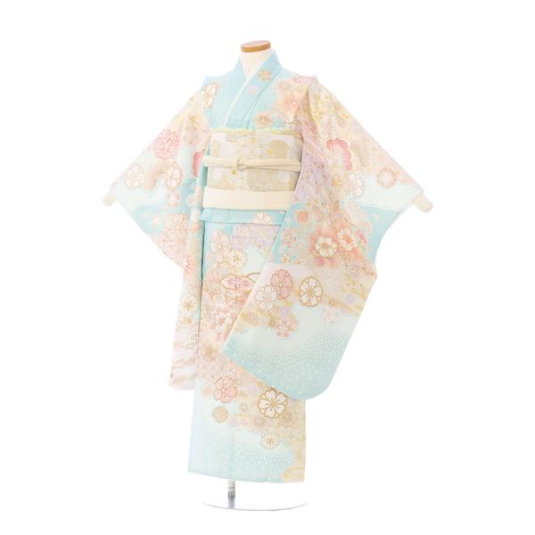 レンタル着物|7歳女の子|115〜125cm|七五三着物レンタルフルセット(水色系)|女の子(七歳)...