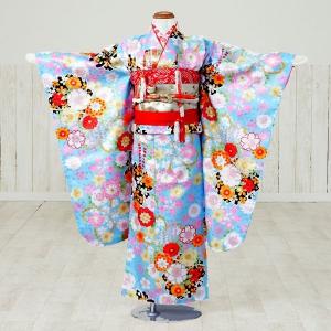 着物 7歳 ピンク薔薇 ハート柄の七五三着物レンタルフルセット（ピンク