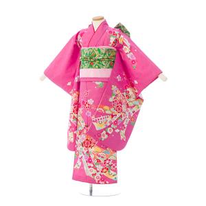 レンタル着物|7歳女の子|椿姫|110〜120cm|七五三着物レンタルフルセット(ピンク系)|女の子(七歳) E-7-870