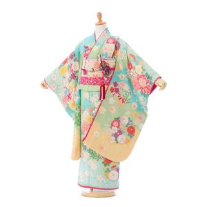乙葉|着物レンタル|115〜125cm|七五三着物レンタルフルセット(グリーン系)|女の子(七歳)