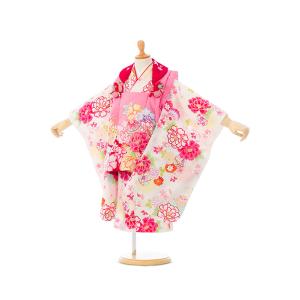 753 着物 3歳 七五三 3歳 753 レトロ鶴柄の七五三着物3歳女の子(被布