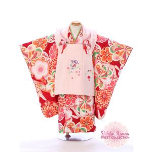 被布着物 花夢二 桜柄の七五三着物3歳 女の子(被布)フルセット（黒系