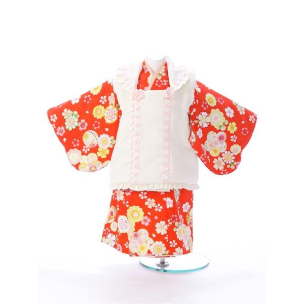 E-1H-10 ベビー着物 100日から1歳 初誕生 初節句 桃の節句 お食い初め ひな祭り こども...