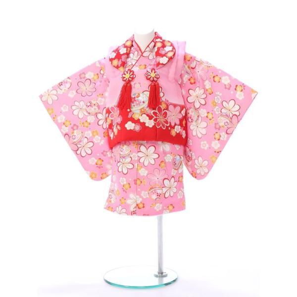 E-1H-36 ベビー着物 100日から1歳 初誕生 赤ちゃん 初節句 桃の節句 お食い初め ひな祭...