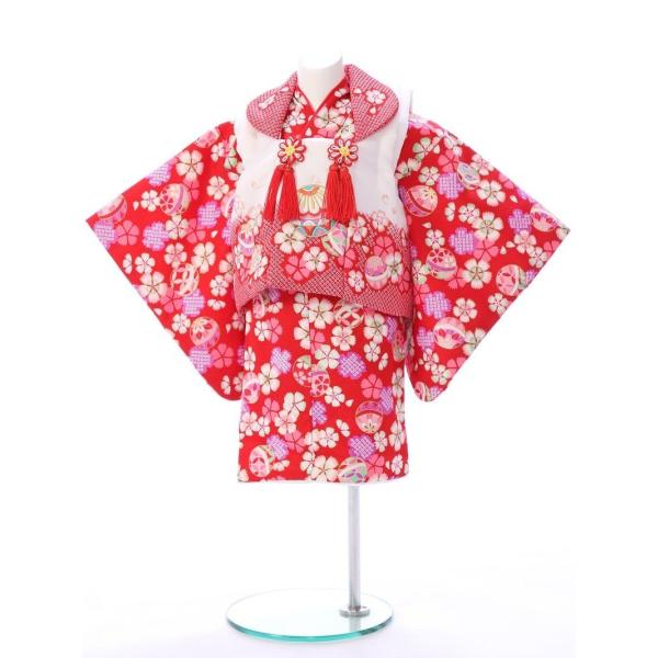 E-1H-37 ベビー着物 100日から1歳 初誕生 赤ちゃん 初節句 桃の節句 お食い初め ひな祭...