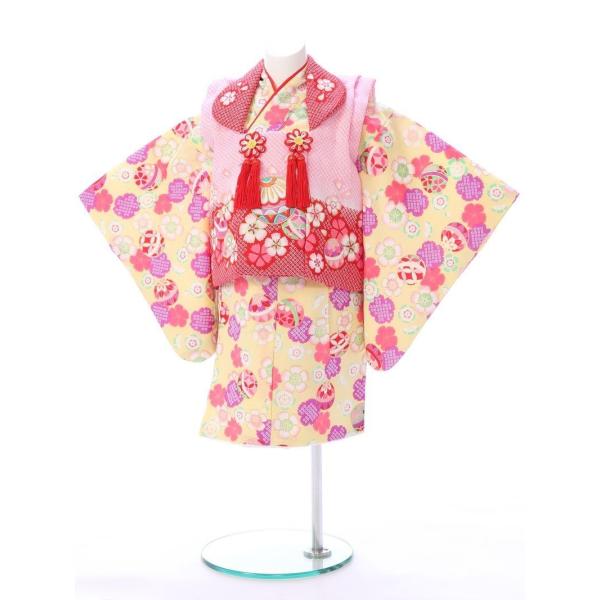 E-1H-38 ベビー着物 100日から1歳 初誕生 赤ちゃん 初節句 桃の節句 お食い初め ひな祭...