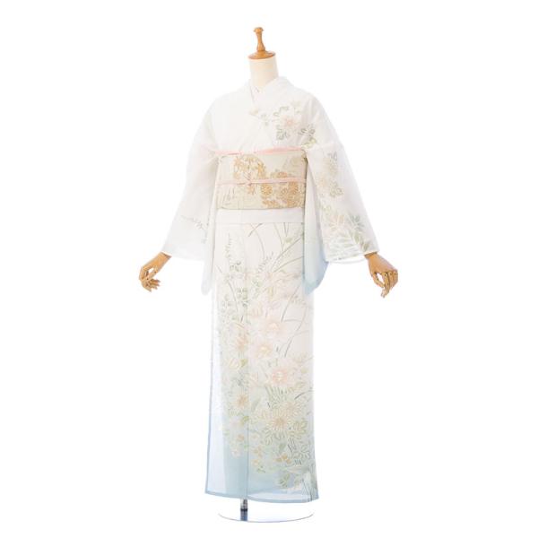 レンタル着物|訪問着・付下げ|夏用|絽|7〜8月|153〜163cm|訪問着フルセット(白系) HD...