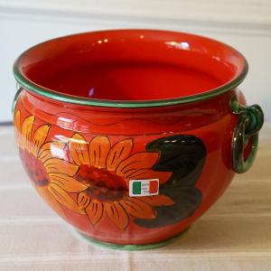 イタリア製 輸入雑貨 花瓶 フラワーベース 陶器 マヨルカ焼き デルータ