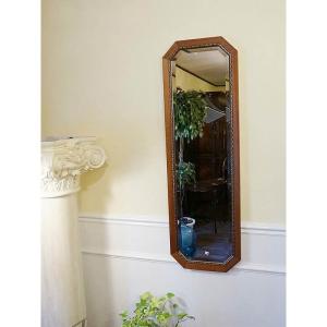 イタリア製 姿見ミラー 鏡 壁掛け 全身 鏡 八角ミラー 古木風ミラー アンティーク仕上げ インテリア雑貨 おしゃれ 置物
