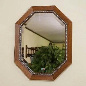 ミラー 鏡 壁掛け 八角 八角ミラー 鏡 イタリア製 アンティーク 壁掛け