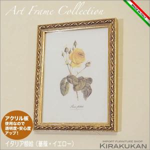 ルドゥーテ 薔薇の額絵 壁掛け 額縁 可愛い アンティーク風 バラ額