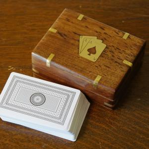 トランプ カード 箱入り ブラス飾り 置物 トランプケース