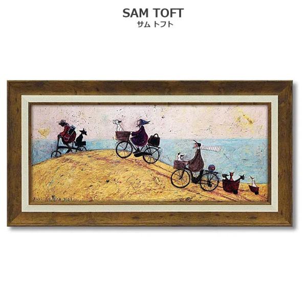 インテリア 絵画 サムトフト 絵画 「 エレクトリック バイク ライド 」 63.5 × 32.5c...