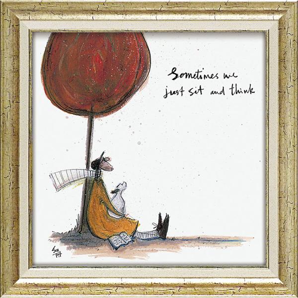 インテリア 絵画 サムトフト 絵画 「 時にはゆっくり考えよう 」 Gel加工 Sam Toft 絵...