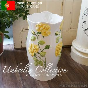 【再出品】陶器 傘立て 高さ約46㎝ レトロ 花模様 置物 花瓶 アンティーク 陶器 傘立て 高さ約46㎝ レトロ 花模様 置物 オブジェ アンティーク