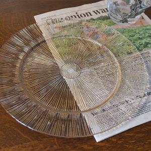 ガラス食器 皿 マラケシュ チャージャープレート32cm シルバー ＃特選